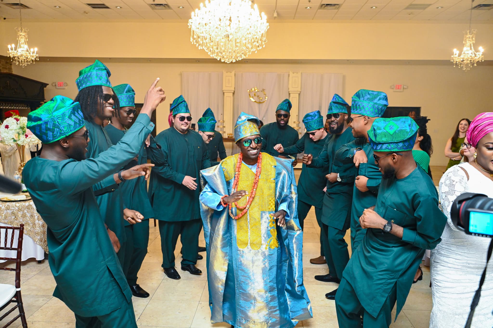 Shared event gallery showing wedding photos collected from multiple guests